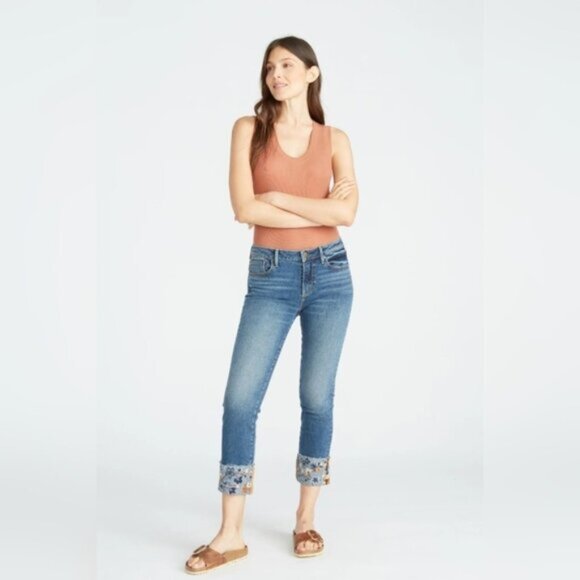 DRIFTWOOD Denim - Driftwood Chloe Western Folk Festival Floral Embroidered Cropped Flare Jeans 27
